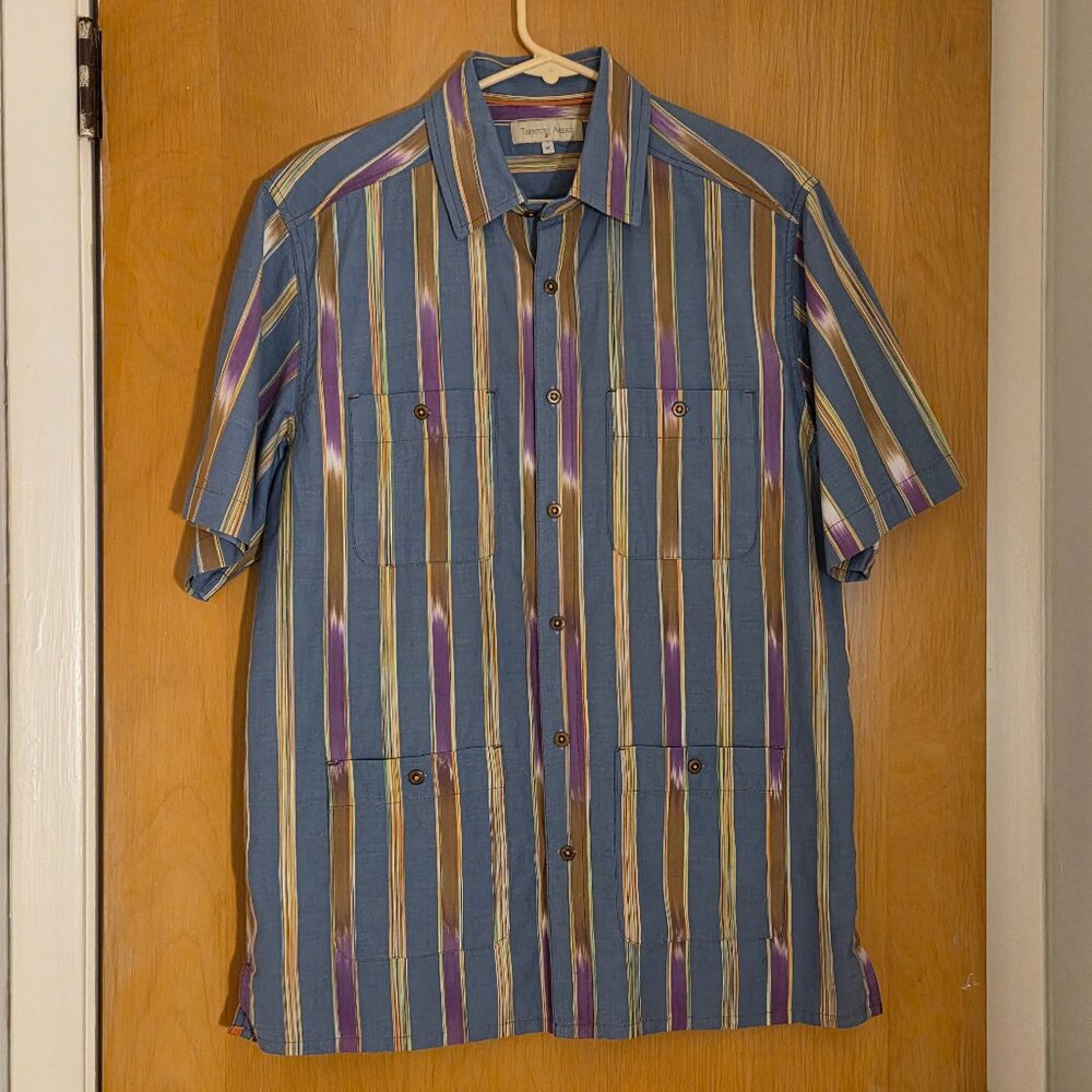 Territory Ahead Button Up S/S Camp Shirt Mens M Oversized Pockets Tribal Aztec